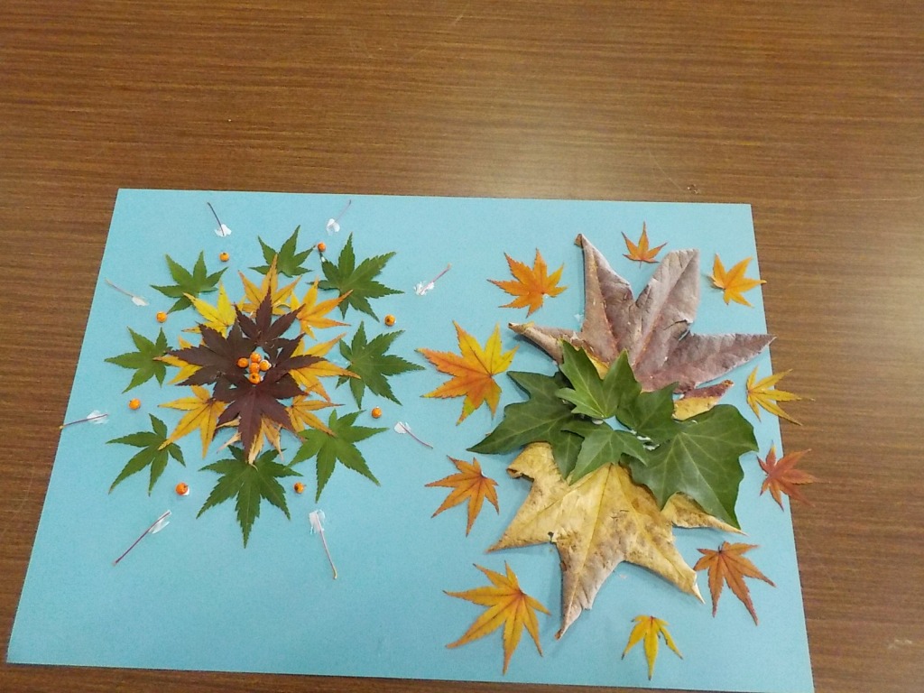 わくわくえづっ子塾「江津湖で落ち葉アート」